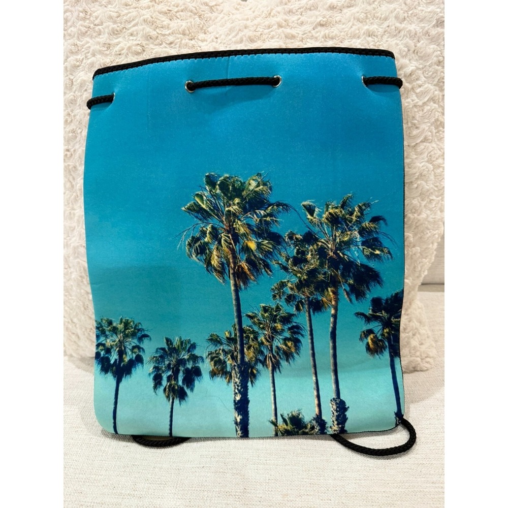 My‎ Tagalongs Neoprene Drawstring Backpack Gym Beach Bag Palm Trees